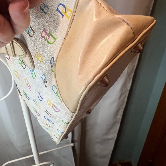 Dooney & Bourke Cream Shoulder Bag with Leather Trim - Picture 13 of 16